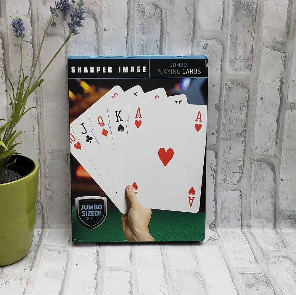 NIB**Sharper Image Super Jumbo Playing Oversized Deck Cards